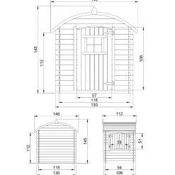 Timbela M505-1 - Houten Huis Voor Kinderen Zonder Vloer - 1,1m2 / 146x112xh145cm