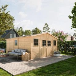 Timbela M333 - Houten Tuinschuur 20 M2 - 418 X 522 X H246 Cm - Tuinhuis Zonder Vloer