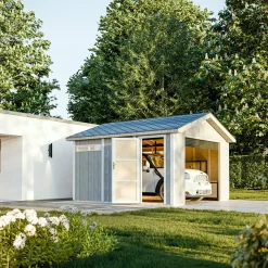 Timbela - Premium Kwaliteit Garage 13 M² - M990b-redwood Red - L378xb412 Cm