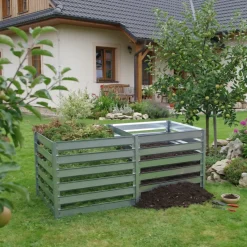 Timbela - Tuincomposter Uitbreidingsmodule - M800a - Metalen Compostbak - 91 X 91 X H85 Cm / 704l