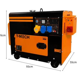 T-Mech Stille Diesel generator - Eenfasig 230V - Gesloten Frame