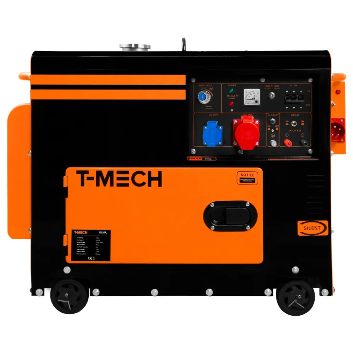T-Mech Stille Diesel generator - Driefasig 400V - Gesloten Frame