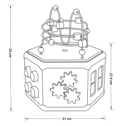 Tooky Toy 7-in-1 Houten Activiteitenkubus - 31 X 27,4 X 35 Cm - + 2 Jaar