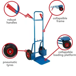 Toolland Steekwagen, Inklapbaar, Transportwagen, 150 Kg, Blauw