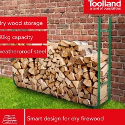 Toolland Verstelbaar houtrek voor brandhout en houtblokken, roestbestendig, breedte 150-220 cm, Groe