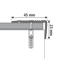 Overig Trapprofiel Aluminium - Mat Zwart - Antislip - 45x23x950mm