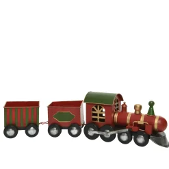 Decoris Trein ijzer rood 58x12x16cm