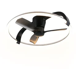 Trio - Plafondventilator Stockholm - Zwart Mat - 73.5x73.5x23 Cm