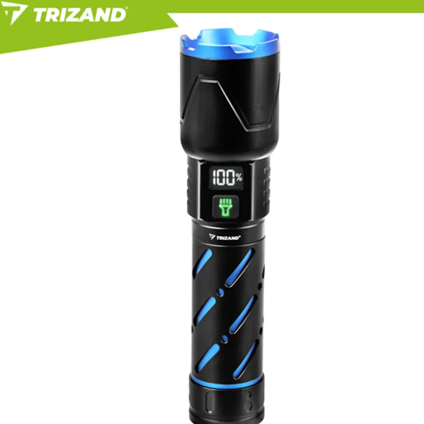 Trizand - Led Zaklamp 800 Lumen – Oplaadbaar 5000mah Usb-c, Zoom, Waterdicht, Powerbank