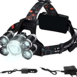 Trizand - Multifunctionele Led Hoofdlamp 5x Cree T6 – Helder En Comfortabel