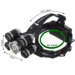 Trizand - Multifunctionele Led Hoofdlamp 5x Cree T6 – Helder En Comfortabel