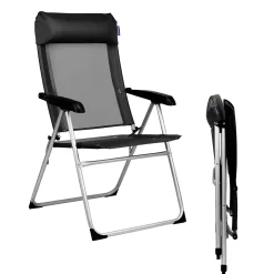 Trvlmore Campingstoel - 5 Standen - Inklapbaar - 110 Kg - Klapstoel - Zwart
