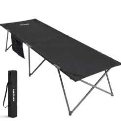 TRVLMORE Veldbed Opvouwbaar - 150kg Draagvermogen - Stretcher 1 Persoons - Zwart