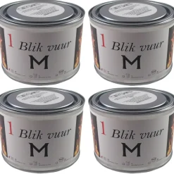 Tuinfakkel In Blik - 4x - 4 Branduren - 11 X 7 Cm