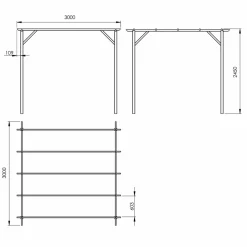 Tuintoppers Pergola Patagonië Prieel 300 x 300 cm
