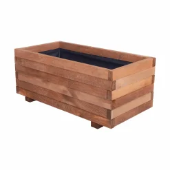 Tuintoppers Plantenbak met Worteldoek Bruin Grenen Hout 80 x 40 cm