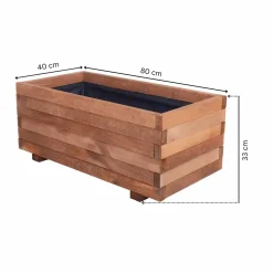Tuintoppers Plantenbak met Worteldoek Bruin Grenen Hout 80 x 40 cm