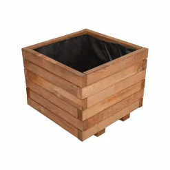Tuintoppers Plantenbak met Worteldoek Bruin Grenen 40 x 40 cm