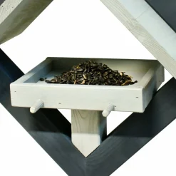 Tuintoppers Voederhuis Hangend Met Ruit Design - Antraciet/grijs
