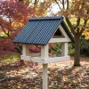 Tuintoppers Vogelvoederhuis Grey Wash Met Paal En Antraciet Latten Dak – Apex Design