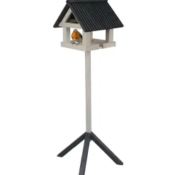 Tuintoppers Vogelvoederhuis Grey Wash Met Paal En Antraciet Latten Dak – Apex Design