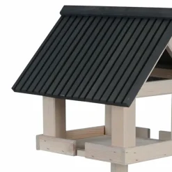 Tuintoppers Vogelvoederhuis Grey Wash Met Paal En Antraciet Latten Dak – Apex Design