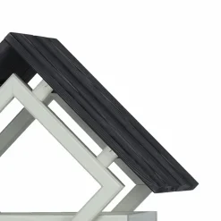 Tuintoppers Vogelvoederhuis Op Paal Met Stalen Grondpen - Ruit Design Grijs/zwart