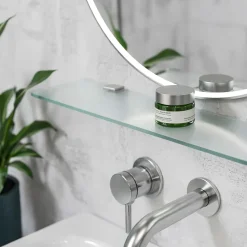Tulup - Badkamer Planchet Van Gehard Glas - Halfitransparant - 70x13 Cm - Melkglas Effect