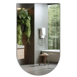 Tulup - Badkamerspiegel - Ovaal Afgesneden - 60x100 Cm - Wandspiegel