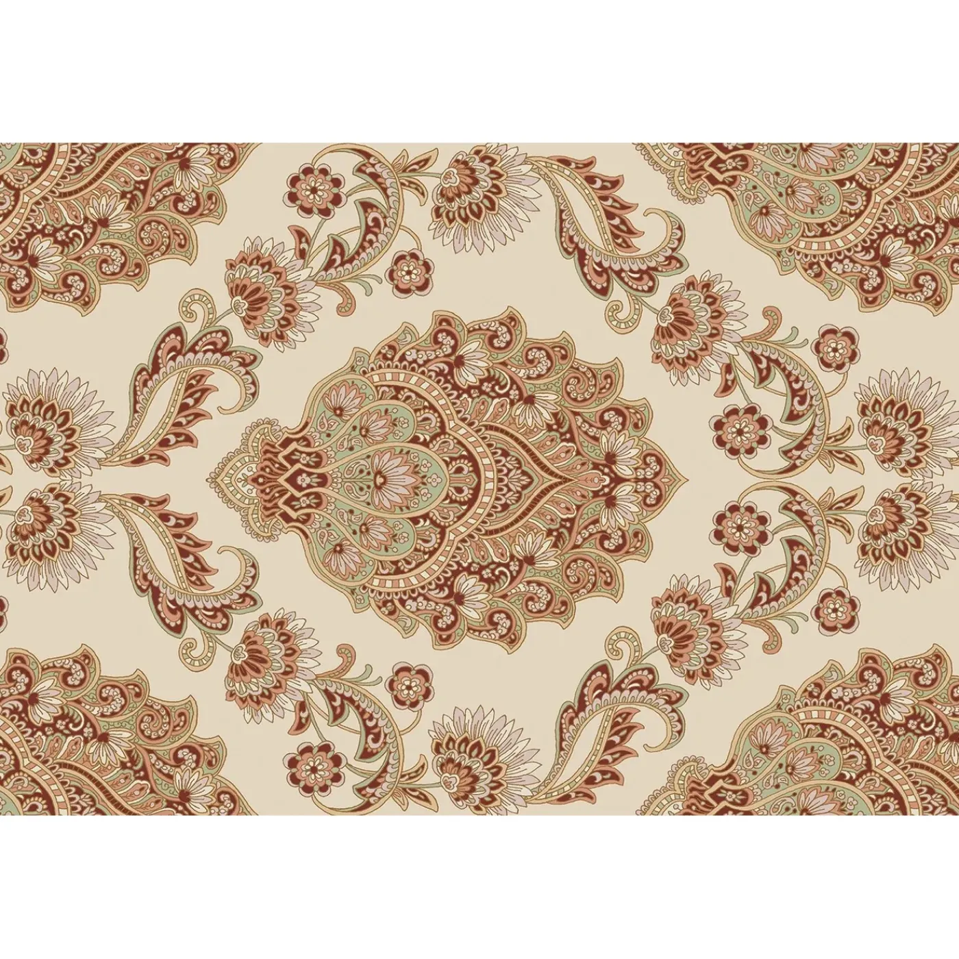 Tulup - Buitenkleed Balkon - Paisley-patroon - Rood - 60x90 Cm - Tapijt Voor Buiten