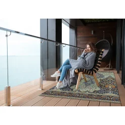 Tulup - Buitenkleed Balkon - Prachtige Turkse Details - Groente - 140x210 Cm - Tapijt Voor Buiten
