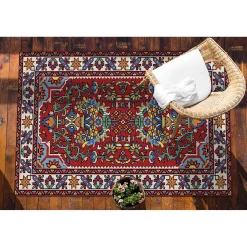 Tulup - Buitenkleed Balkon - Retro Perzische Stijl - Rood - 60x90 Cm - Tapijt Voor Buiten