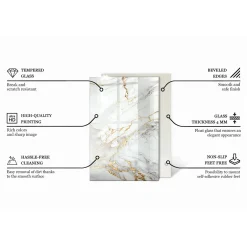 Tulup - Bureaublad - Rechthoek - Zwart - 120x80 Cm - Glazen Tafelblad - Eettafel