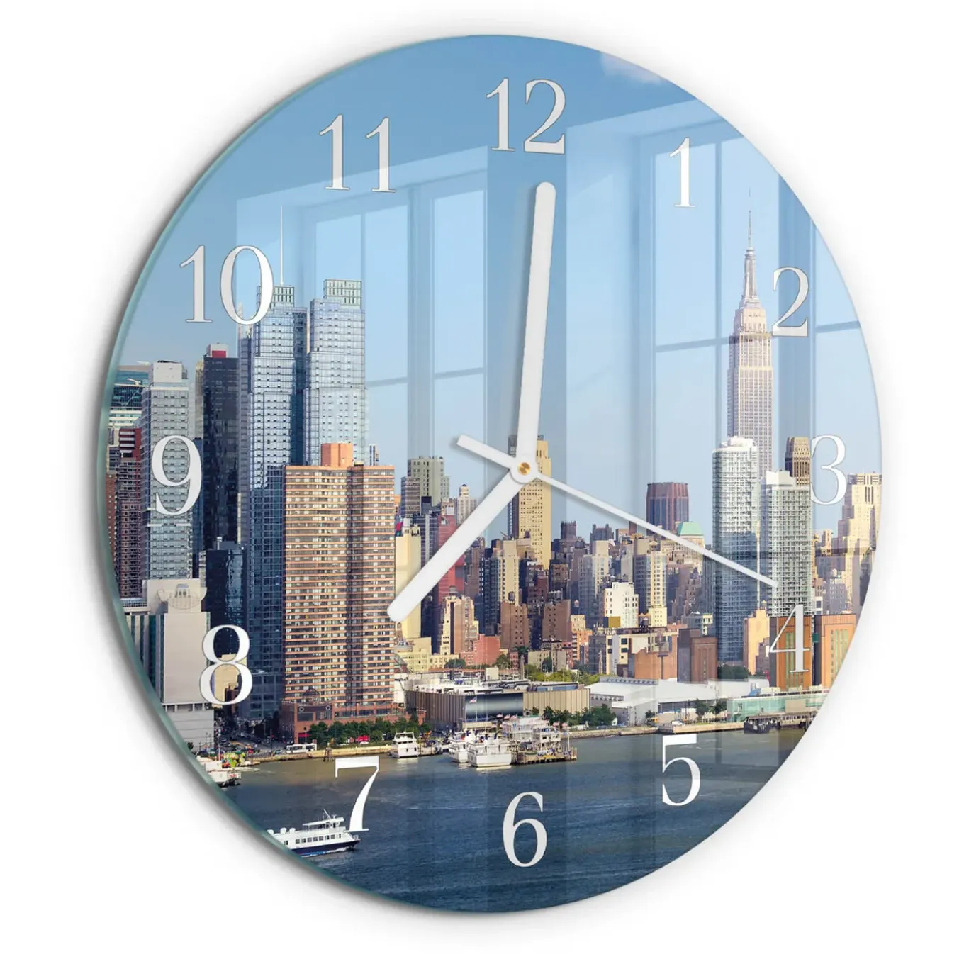 Tulup - Decoratieve Glazen Klok - Ronde - Horizon - Veelkleurig - 30 - Witte Handen