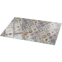 Tulup - Eettafel Met Glasplaat - Rechthoek - Grijs - 120x60 Cm - Glazen Tafelbladkeukentafel