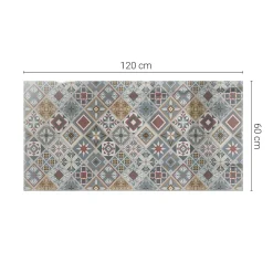 Tulup - Eettafel Met Glasplaat - Rechthoek - Grijs - 120x60 Cm - Glazen Tafelbladkeukentafel