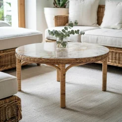 Tulup - Eettafel Met Glasplaat - Ronde - Wit - 80 Cm - Glazen Tafelbladkeukentafel