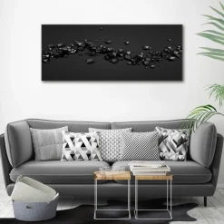 Tulup - Foto In Glas - 3d-abstractie - Zwart - 125x50 Cm - Schilderij Glas