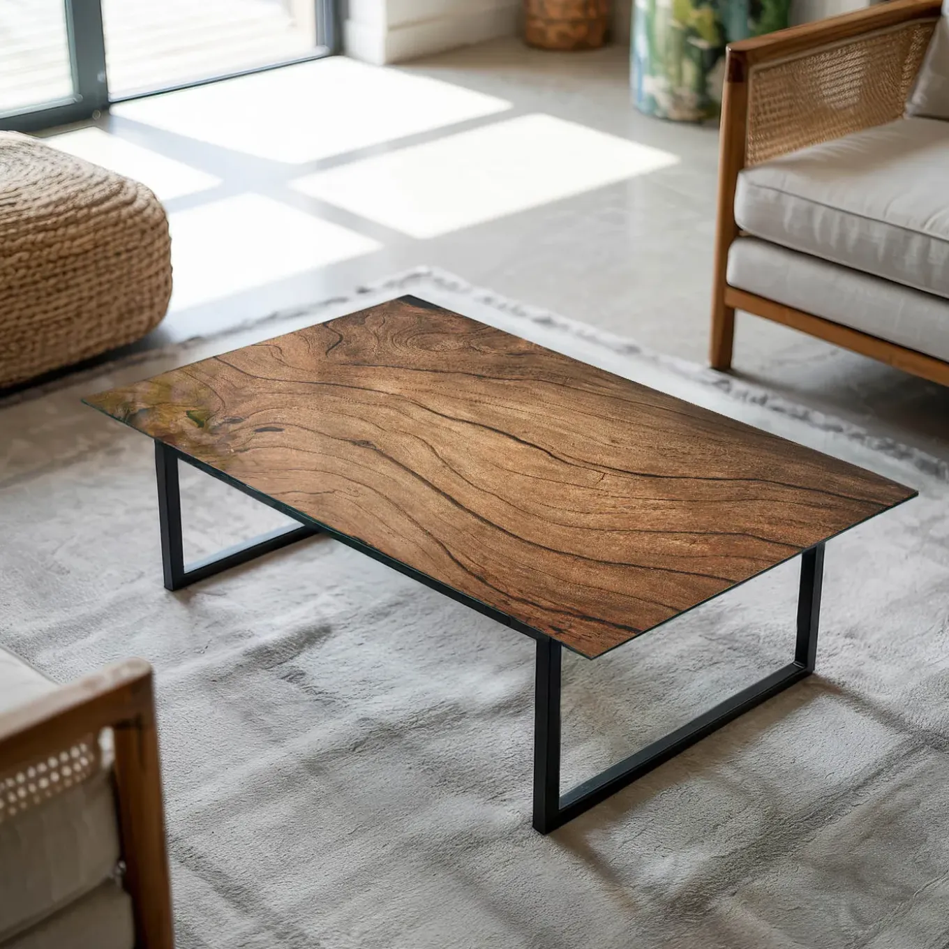 Tulup - Glasplaat - Rechthoek - Zwart - 120x80 Cm - Glazen Tafelblad - Eettafel