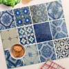 Tulup - Glas Snijplank - Tegels - Blauw - 60x52 Cm - Glazen Dienblad - Keukenbenodigdheden