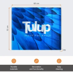 Tulup - Glas Snijplank - Tegels - Blauw - 60x52 Cm - Glazen Dienblad - Keukenbenodigdheden