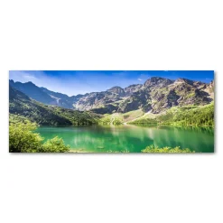 Tulup - Glazen Schilderij - Morskie Oko Van Het Tatragebergte - Groene - 125x50 Cm - Glas Schilderij