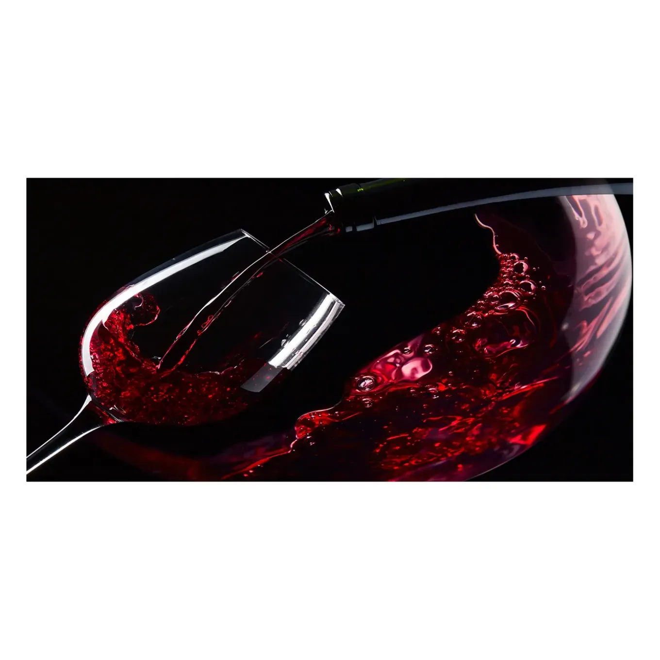 Tulup - Glazen Schilderij - Rode Wijn - Rood - 120x60 Cm - Foto Glas
