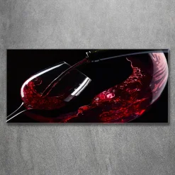 Tulup - Glazen Schilderij - Rode Wijn - Rood - 120x60 Cm - Foto Glas