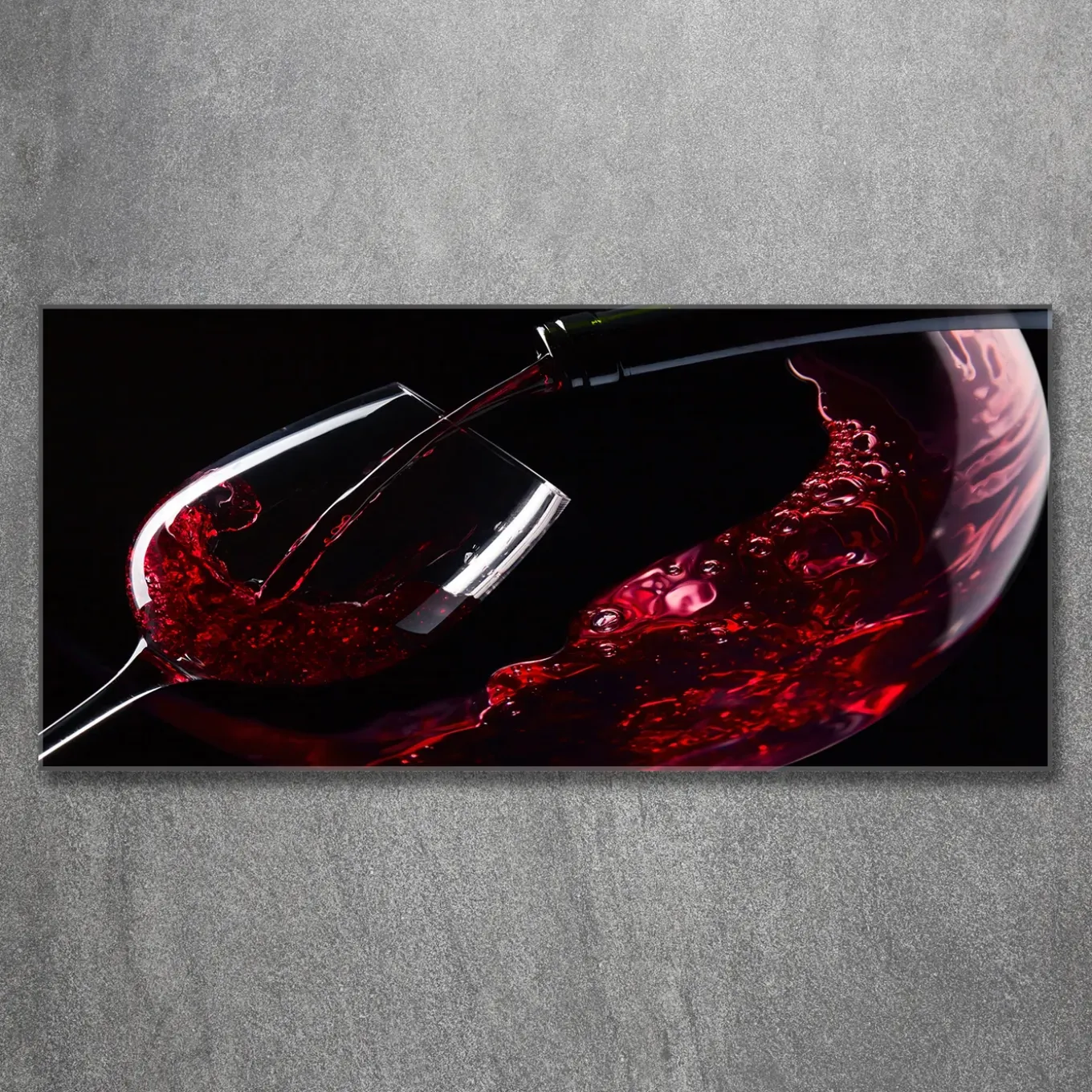 Tulup - Glazen Schilderij - Rode Wijn - Rood - 120x60 Cm - Foto Glas