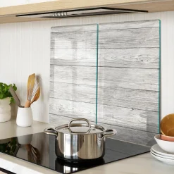 Tulup - Glazen Snijplankenset - Hout - Grijs - 2 St 30x52 Cm - Antislip Dienblad - Broodplankjes