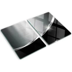 Tulup - Glazen Snijplankenset - Textuur - Zilver - 2 St 40x52 Cm - Glazen Dienblad
