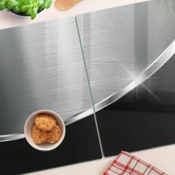 Tulup - Glazen Snijplankenset - Textuur - Zilver - 2 St 40x52 Cm - Glazen Dienblad
