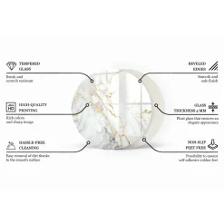 Tulup - Glazen Tafelblad - Rechthoek - Zwart - 90 Cm - Glasplaat - Bureaublad