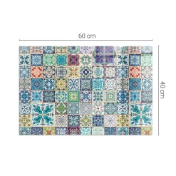 Tulup - Kachel Vloerplaat - Rechthoekig - Blauw - 60x40 Cm - Plaat Voor Onder Houtkachel